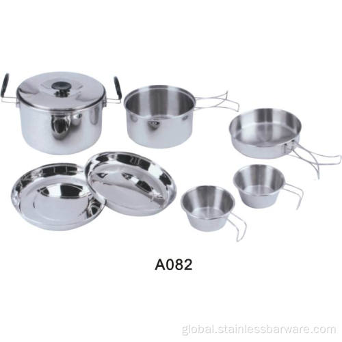 Stainless Steel Camping Pot Stainless Steel two person cookware for camping Manufactory